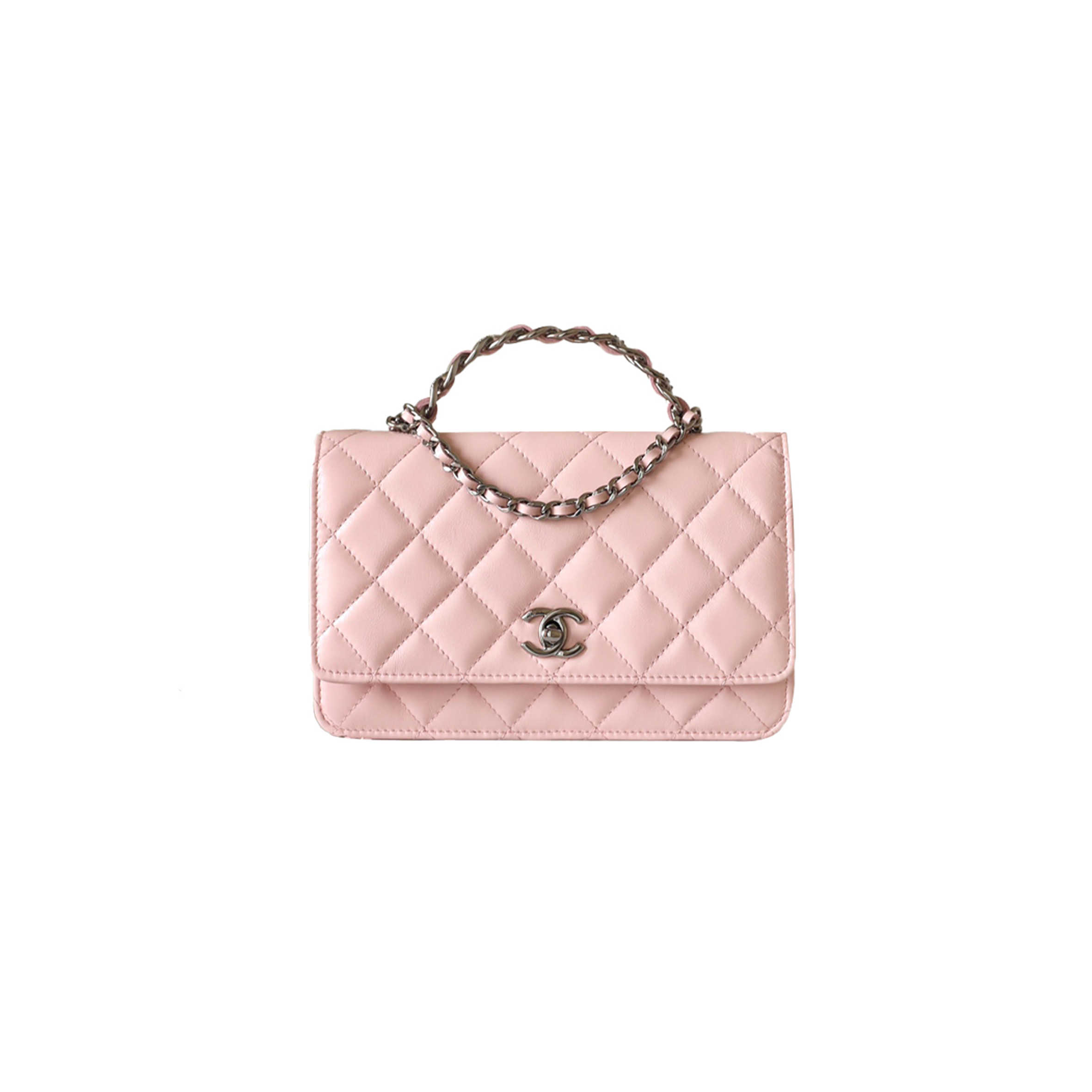 Ch*el master cc woc 19 pink lambskin silver hardware (19.3*12*3.5cm)